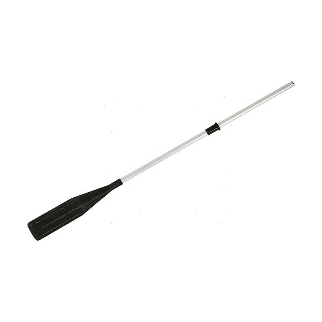 Remo in alluminio anodizzato argento con pala nera, lunghezza 185 cm, manico tubolare