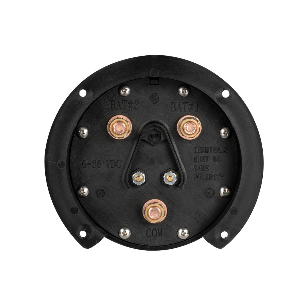 Retro interruttore deviatore batterie Heavy Duty 500A nero, terminali BAT#1 BAT#2 COM, 6-36VDC