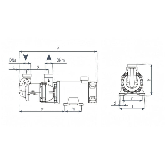 Pompa MV44 G, disegno tecnico