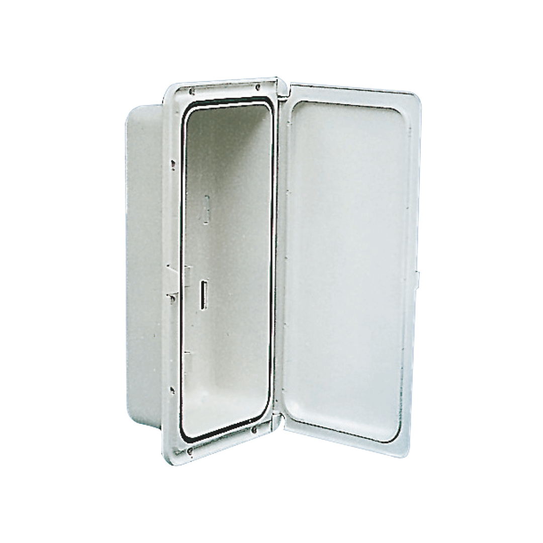 Vano portaoggetti nautico grigio aperto 364x183x150 mm con guarnizione e sportello