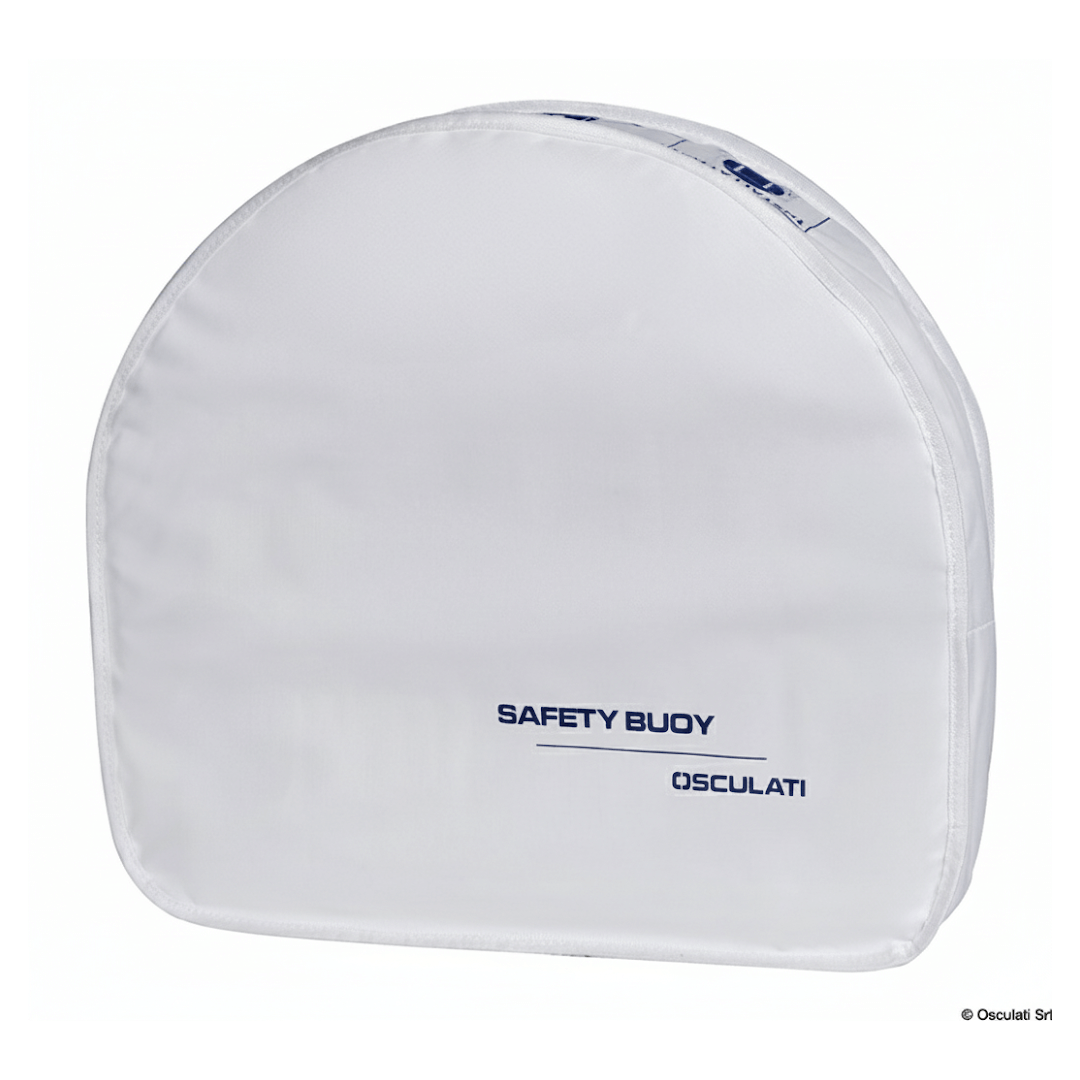Sacco portasalvagente bianco a ferro di cavallo Osculati Safety Buoy in tessuto, forma semicircolare