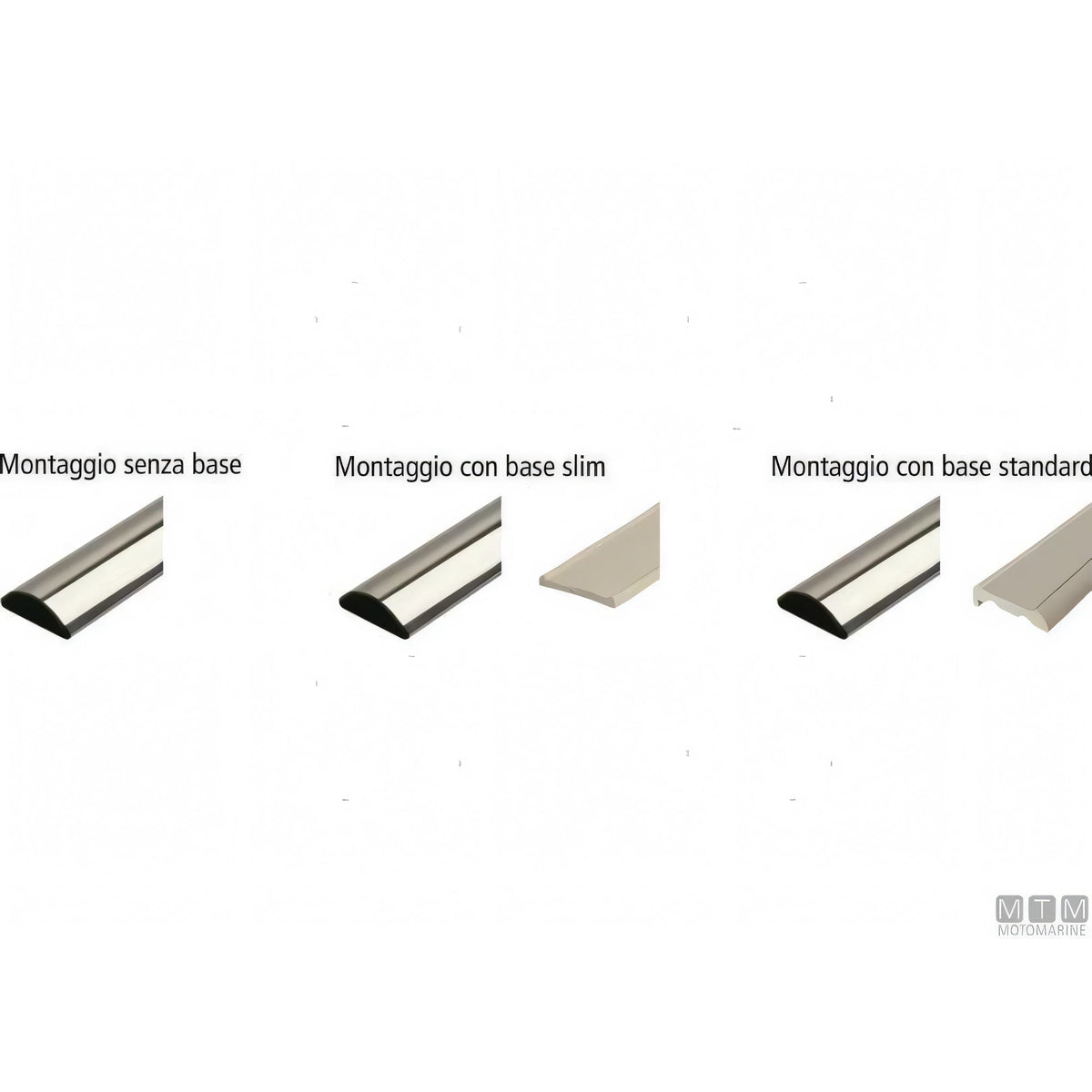 Profilo Parabordo Sphaera Tessilmare con Base in Acciaio Inox — Profilo h25mm x 3m