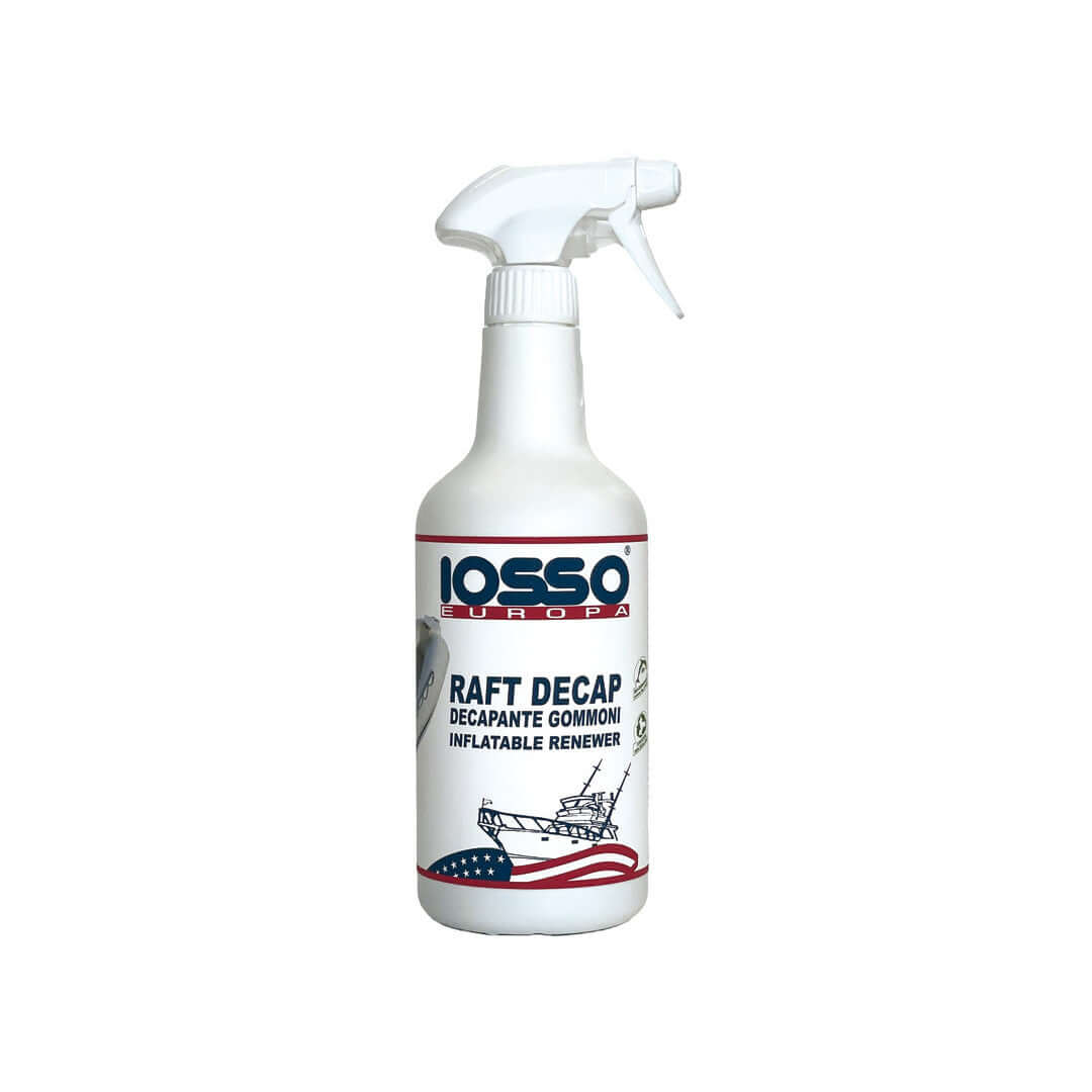 Spray decapante gommoni Iosso Raft Decap 750 ml, flacone bianco con grilletto