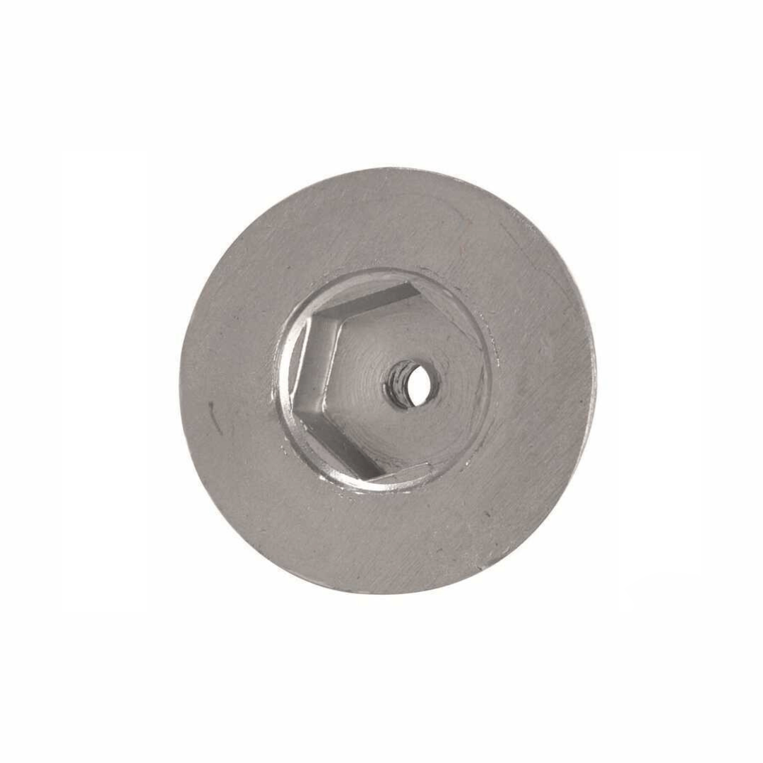 Anodo ogiva in zinco per bow thruster KGF125/130/160, vista frontale con sede esagonale centrale