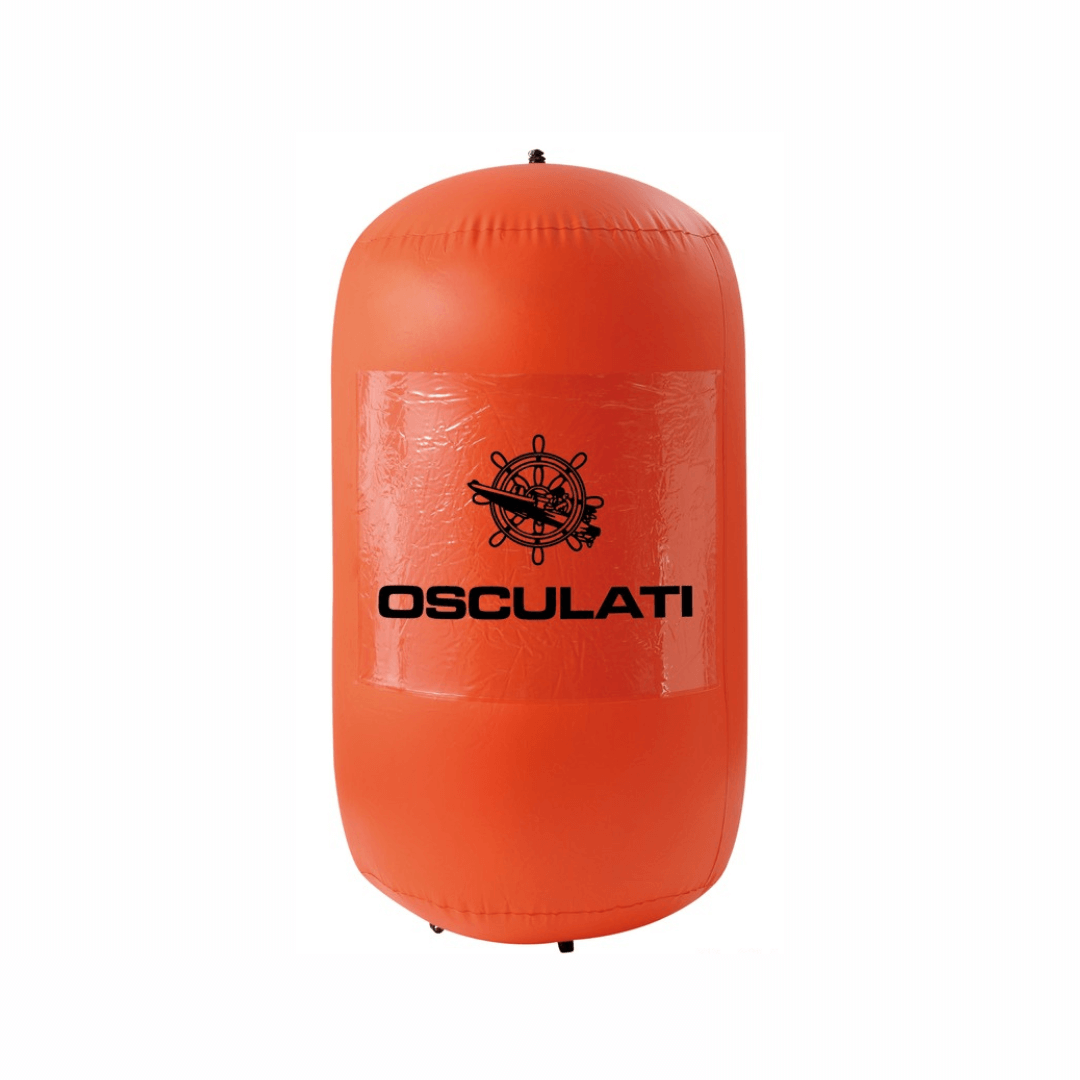 Boa regata gonfiabile Osculati arancione cilindrica in PVC con logo stampato