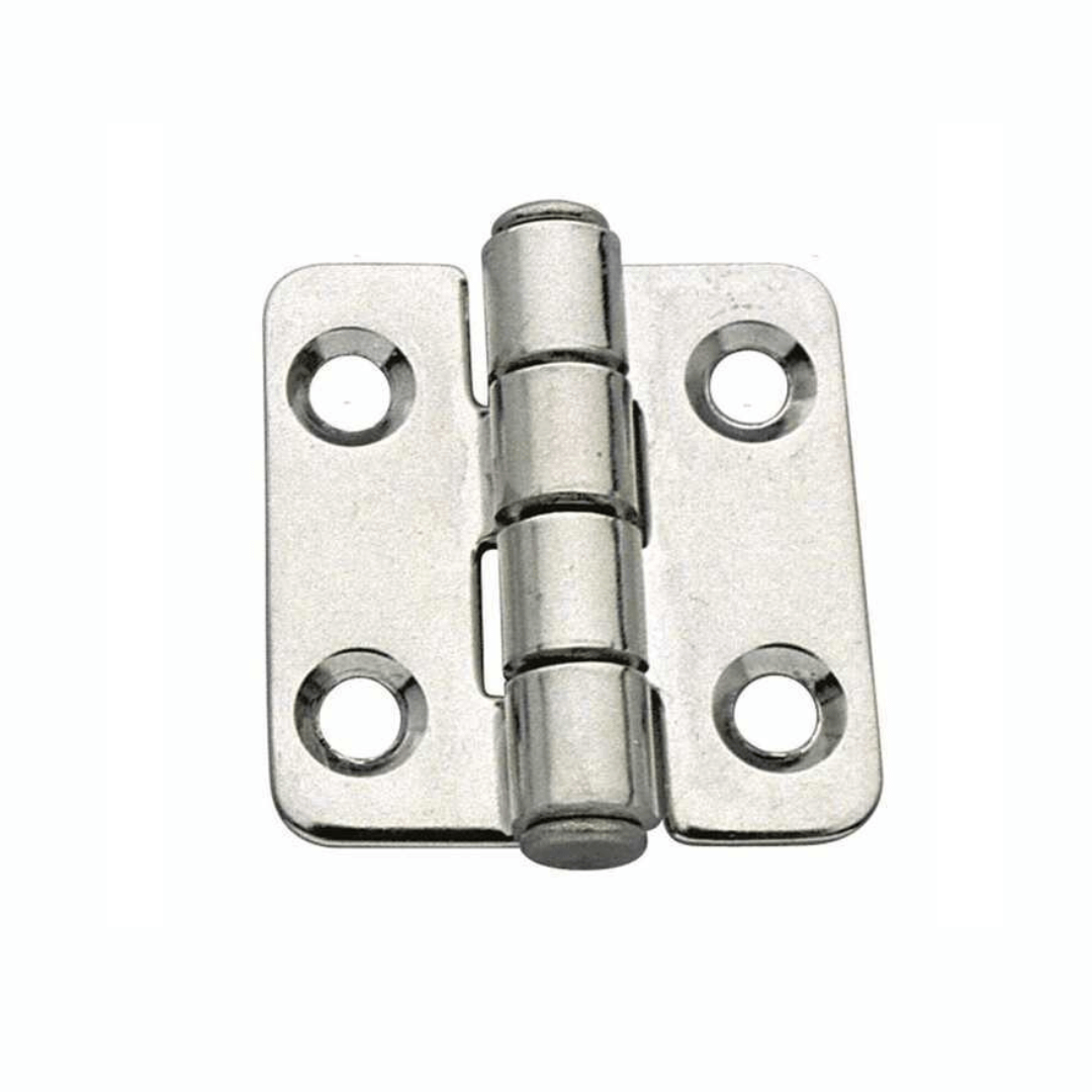 Cerniera quadra centerpin inox H40xL37mm con 4 fori di fissaggio e perno centrale