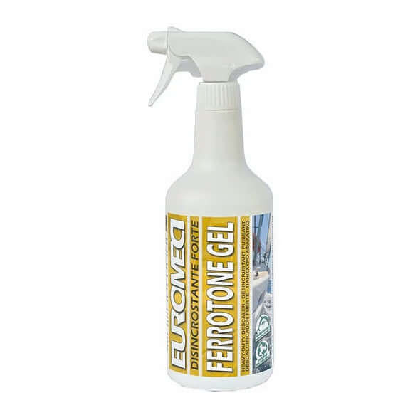 Flacone spray bianco Euromeca Ferrotone Gel disincrostante forte 750ml per uso nautico