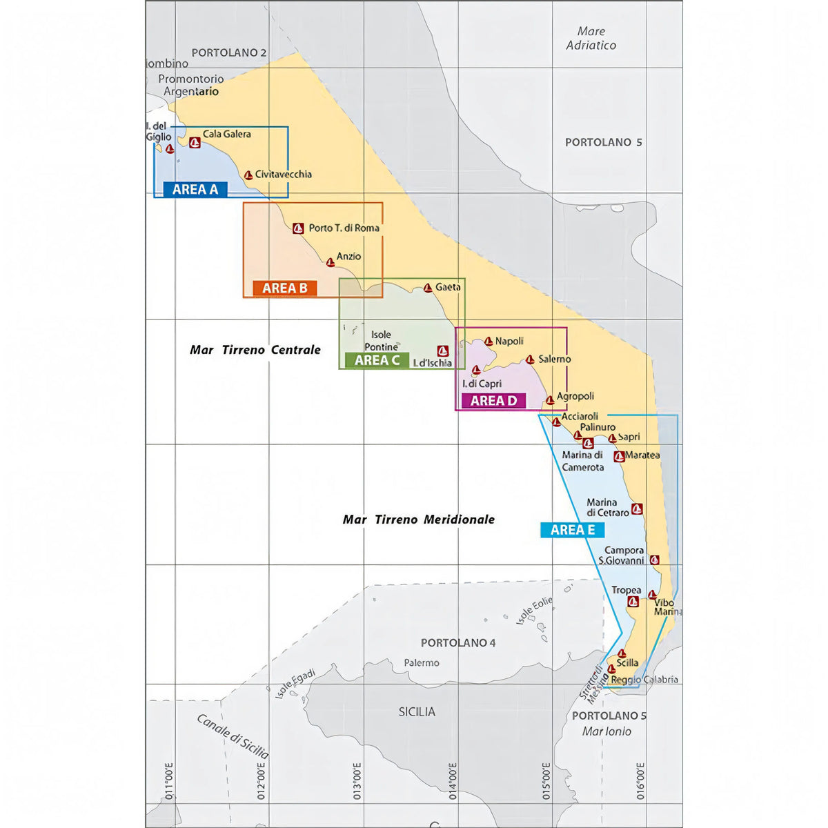 3 - Mar Tirreno dall'Argentario a Punta Pellaro - Portolano Cartografico 4ª Edizione 2023