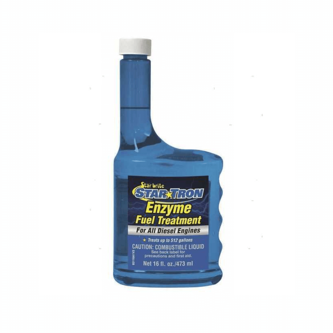 Flacone blu Star Tron Enzyme additivo trattamento carburante diesel 473 ml con tappo bianco