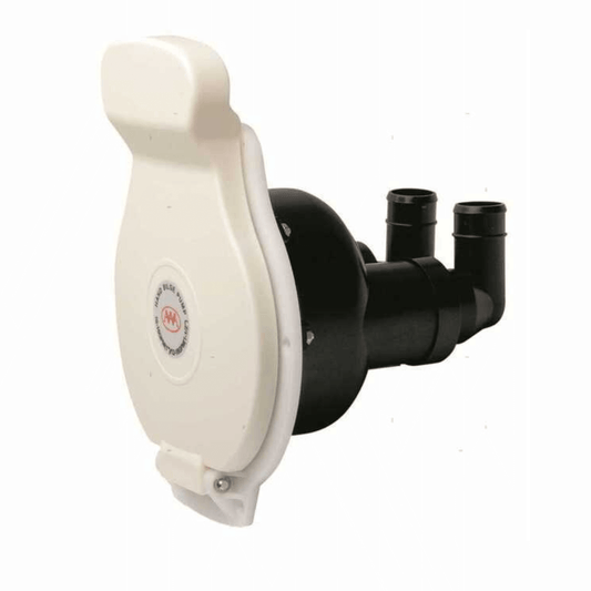 Pompa sentina manuale a membrana AA bianca e nera, con bocche Ø25mm, per paratia