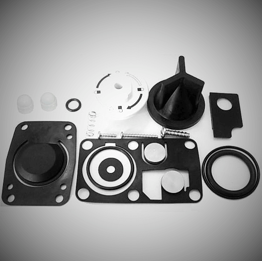 Kit ricambi WC Jabsco 29045-3000: guarnizioni nere, diaframma, valvole e viti in acciaio