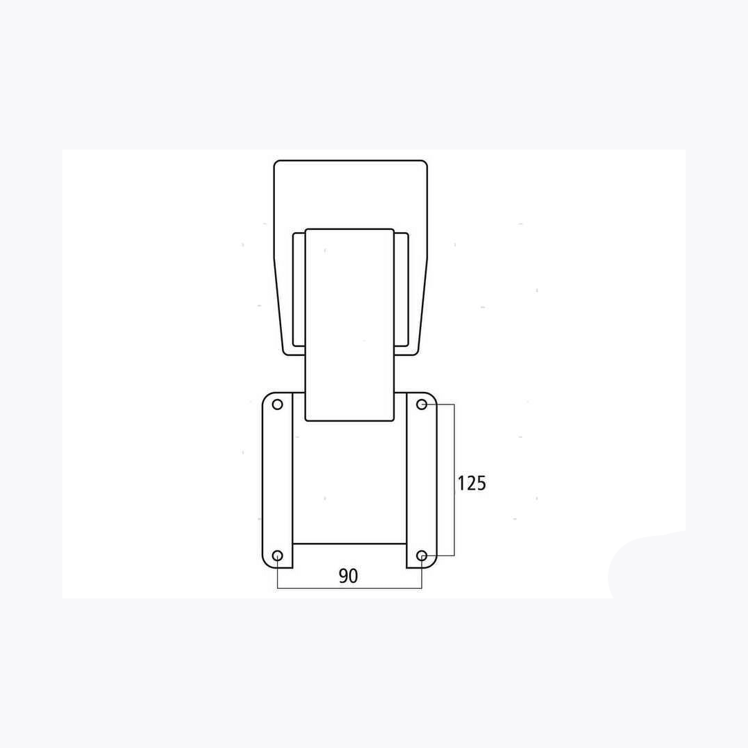 Scheda tecnica Supporto Motore a Pantografo 6HP con dimensioni 90x125mm