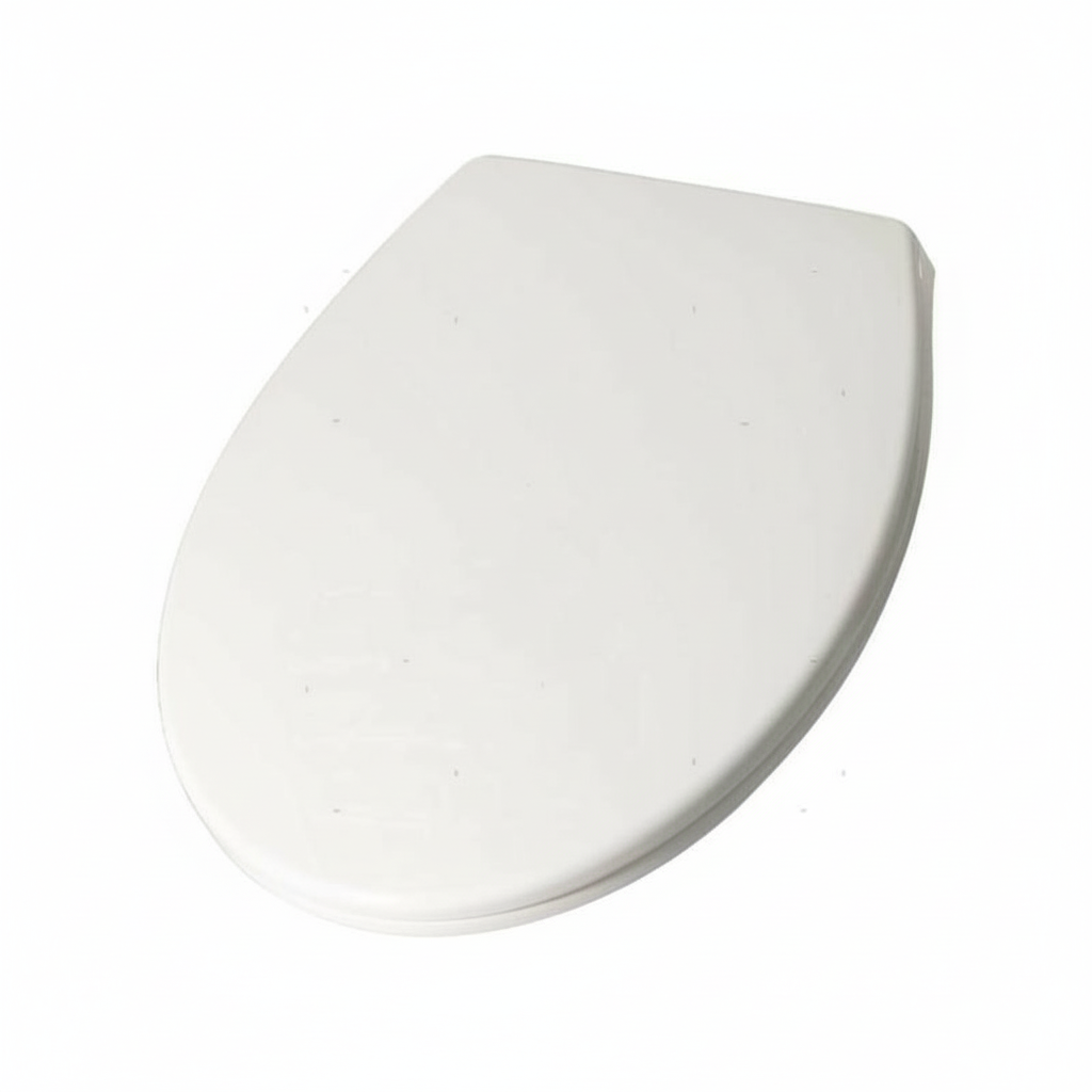 Seduta WC copriwater in ABS bianco forma ovale, ricambio toilette manuale RM69 Classic