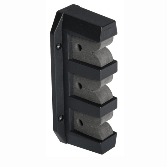 Supporto portacanne 5 posti nero in plastica con inserti grigio antiscivolo, fissaggio a parete