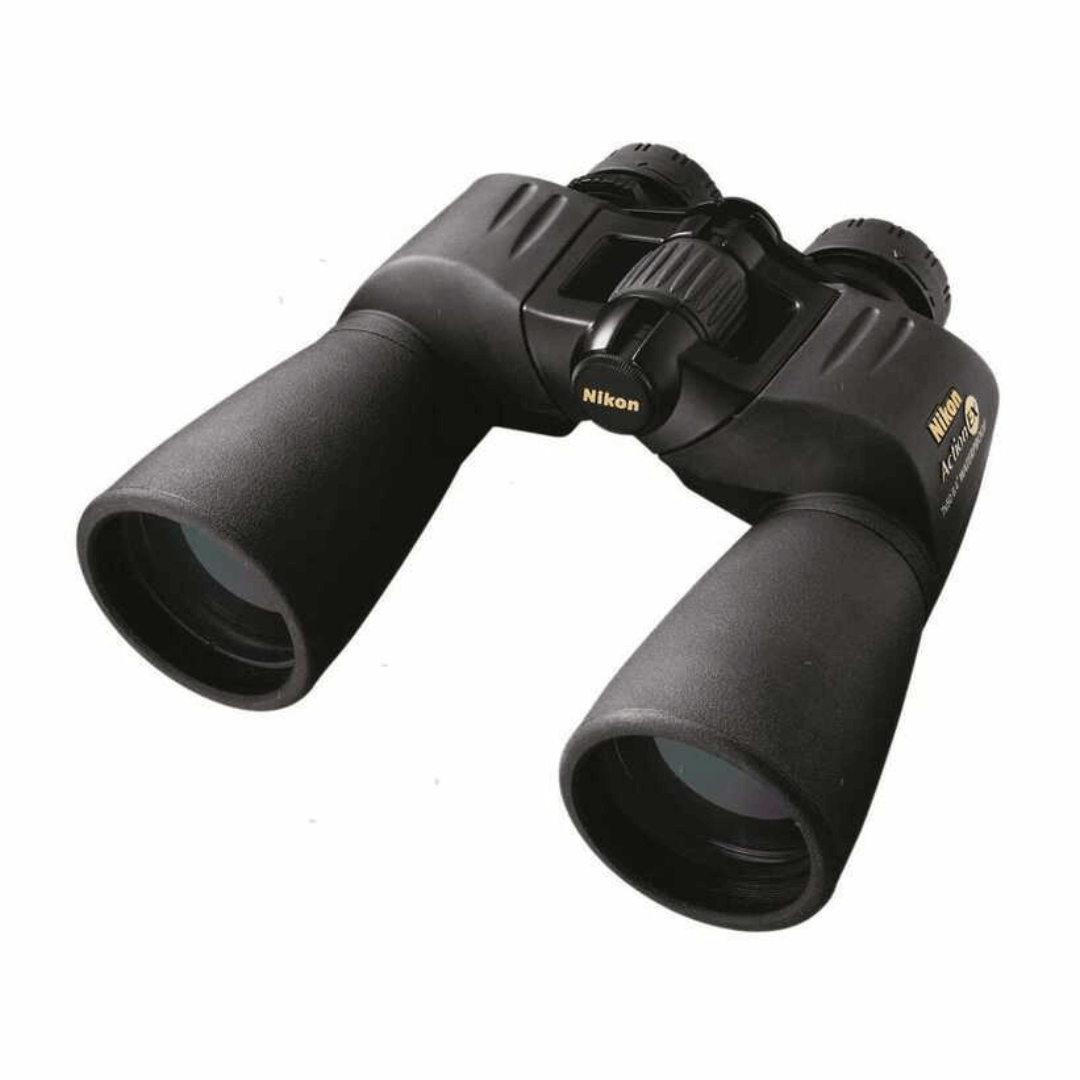 Binocolo professionale Nikon Action EX 7x50 CF, impermeabile fino a 1m, con riempimento in azoto e rivestimento in gomma antiurto.