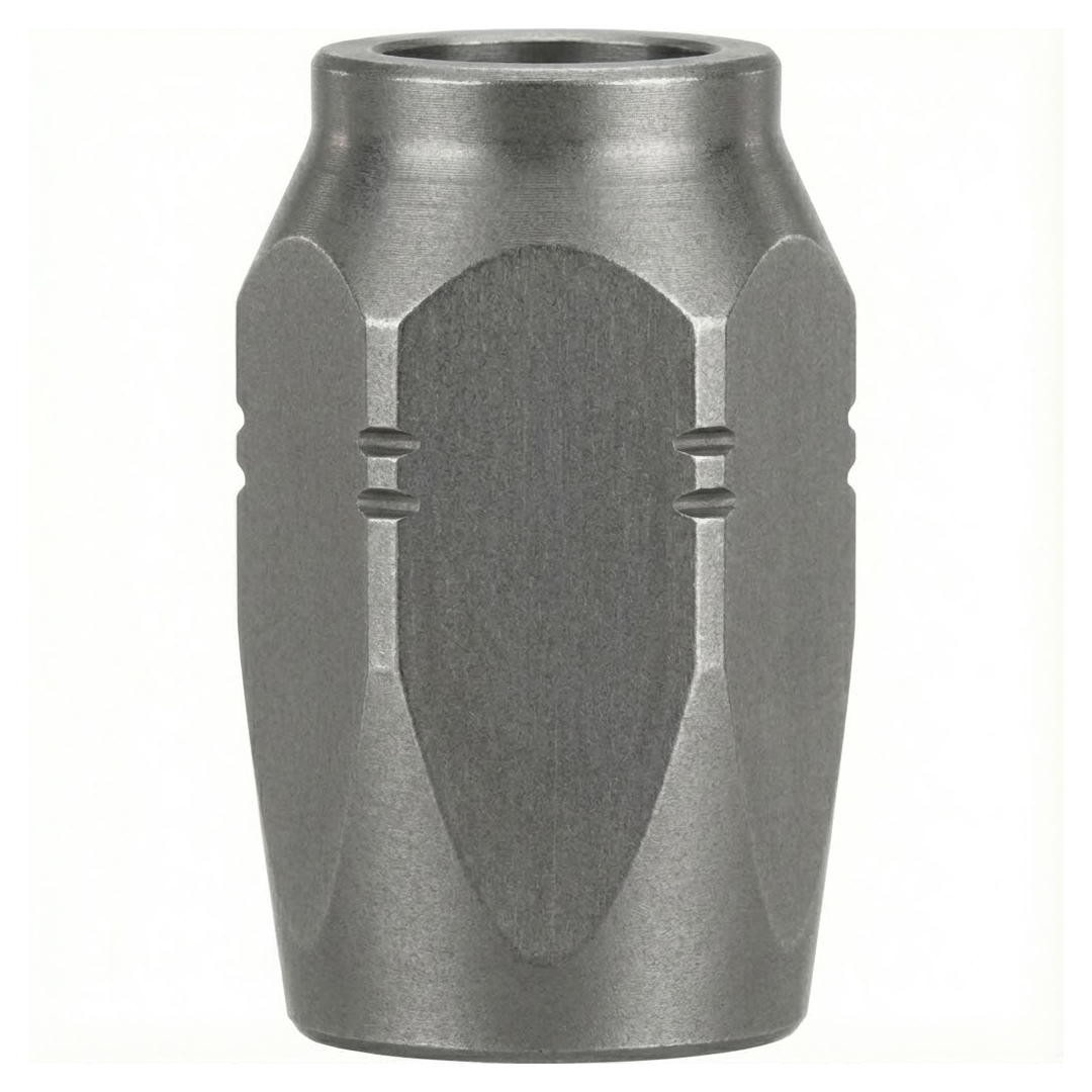 Boccola recuperabile per tubo oleodinamico R2T in acciaio al carbonio grigio, forma cilindrica con scanalature