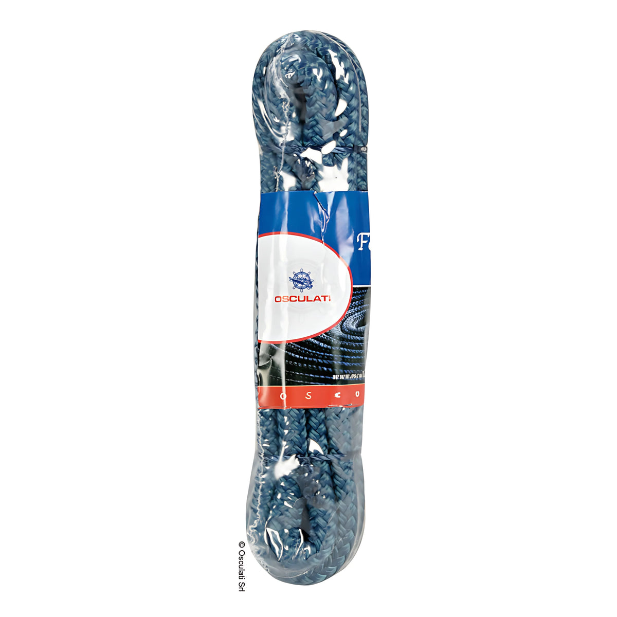 Cima per parabordi in doppia treccia di poliestere 8 mm 1,5 m con occhiello impiombato a mano disponibile in bianco blu e nero