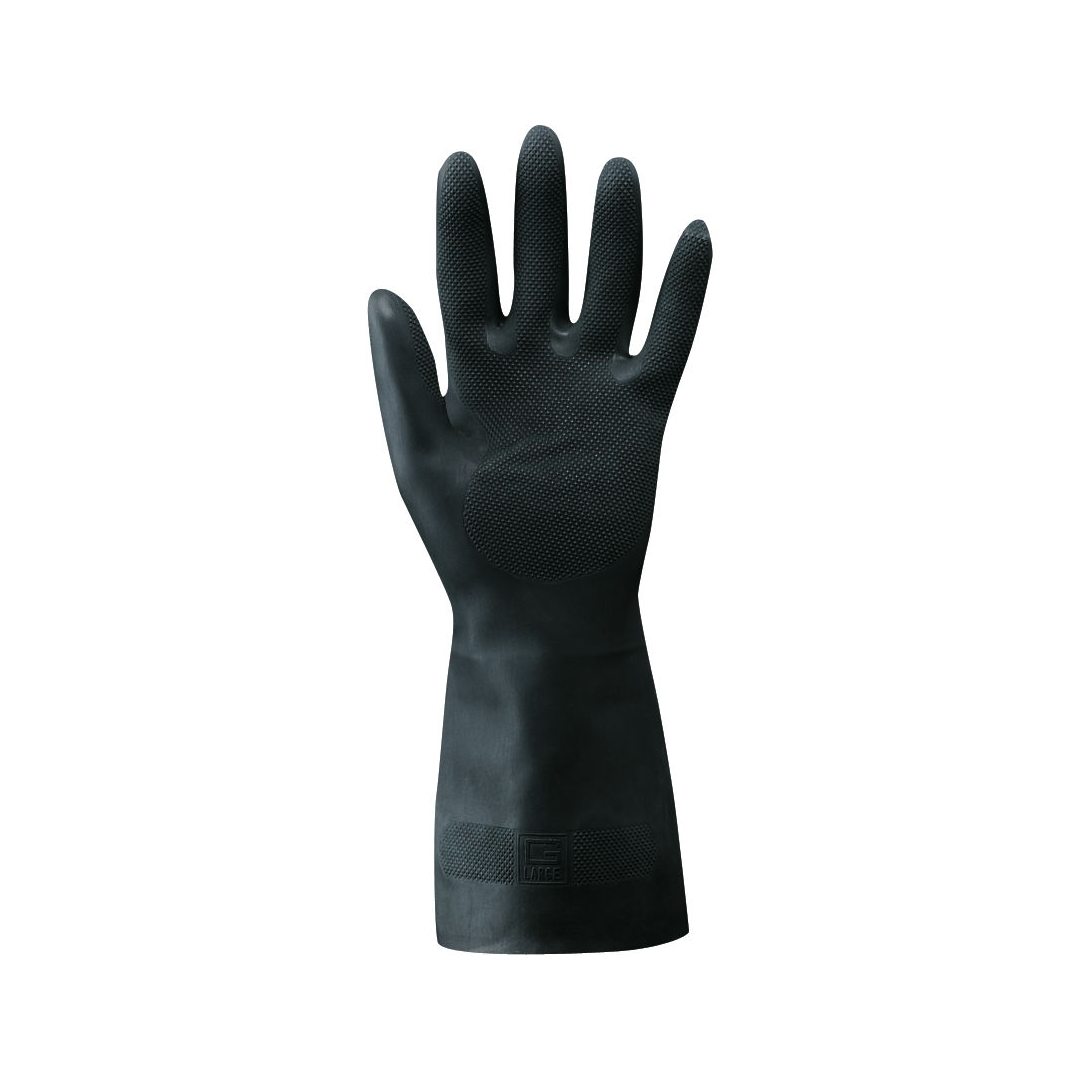 Guanti neri in misto lattice e neoprene floccati internamente per pesca e nautica.