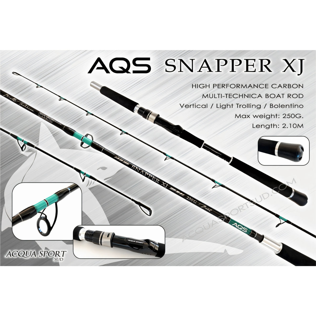 Canna da pesca AQS Snapper 2,10 m multitecnica da barca