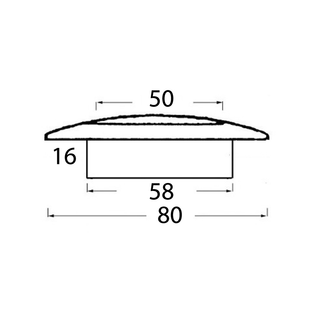Plafoniera LED stagna da incasso IP65, corpo in ABS bianco, 9 LED a luce fredda. misure