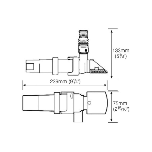 Pompa di sentina automatica Whale Supersub Smart a basso profilo con sensore di campo integrato per spazi ristretti. schema