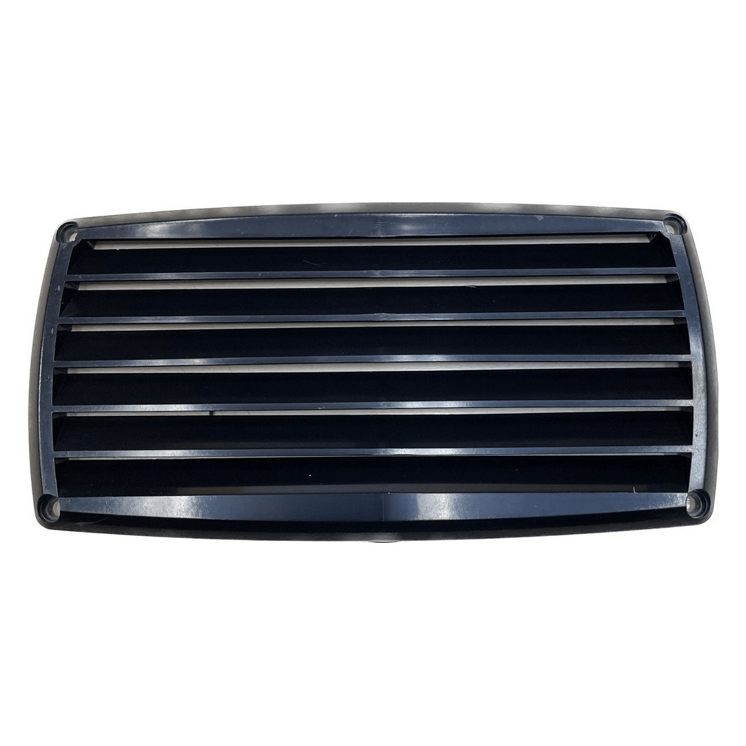 Presa aria a griglia in ABS nera rettangolare 201x101 mm con alette orizzontali