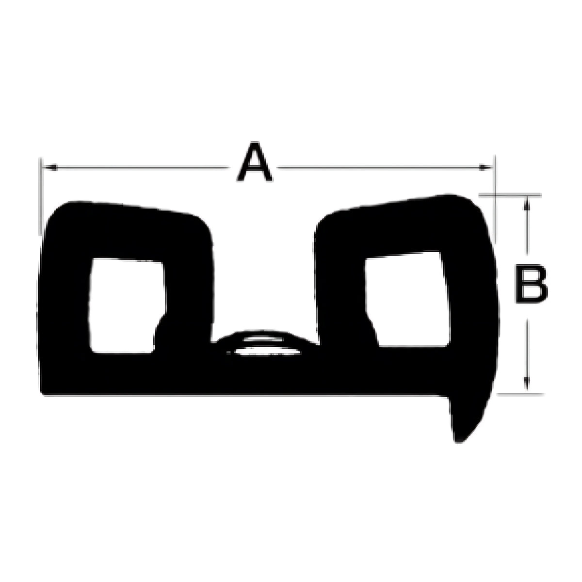 Profilo parabordo bottazzo in PVC nero con inserto bianco per scafi con giunzione scatolata, dimensioni 44x18 mm, rotolo da 24 metri.