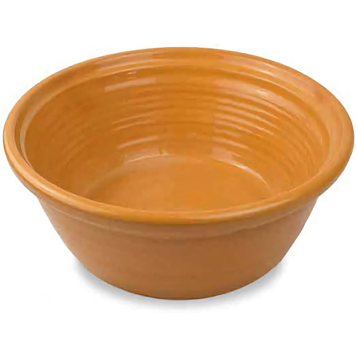 Scivedda sarda in terracotta smaltata arancione, catino per impastare