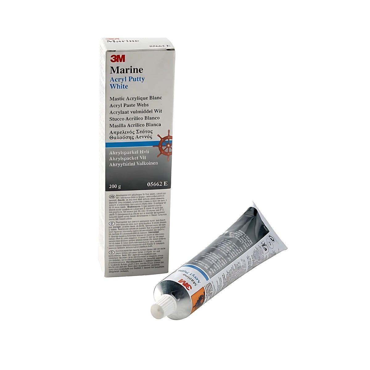 Tubetto di stucco acrilico 3M Marine verde per riparazione graffi e abrasioni su barca.