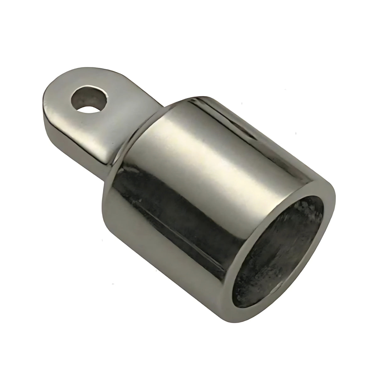 Terminale professionale in acciaio inox AISI 316 per tubi di capottine e tendalini nautici, disponibile in vari diametri per una resistenza estrema.