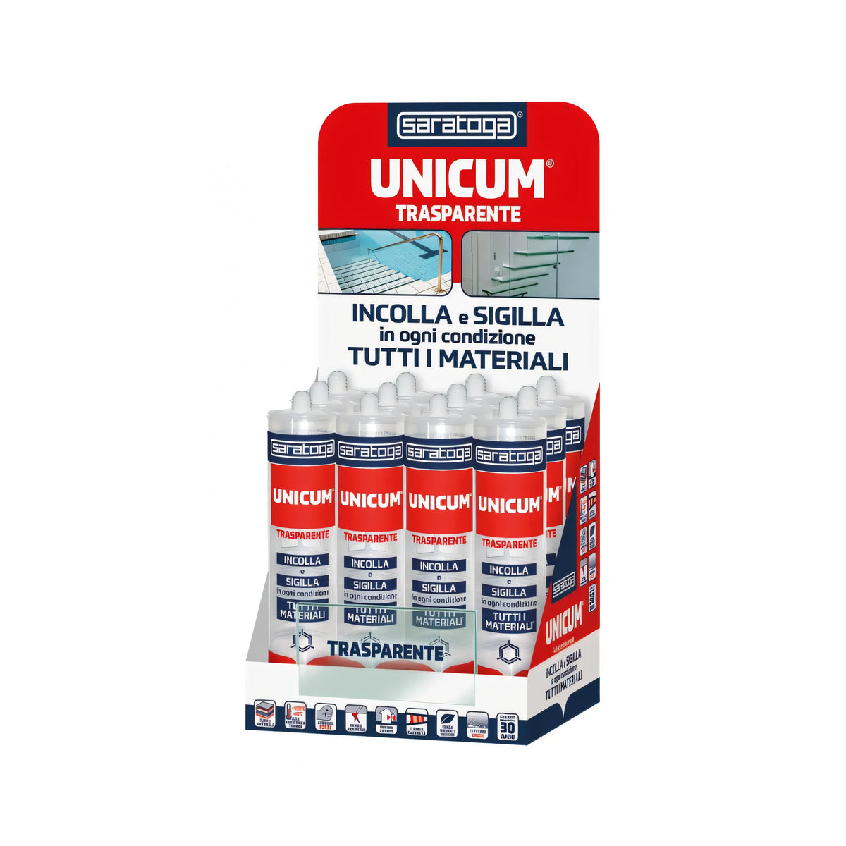 Cartuccia Unicum Saratoga adesivo sigillante trasparente 300 g