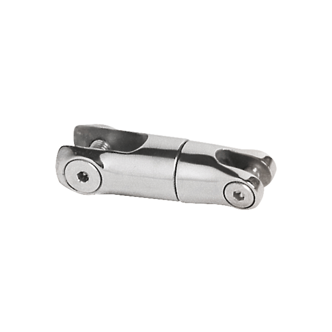 Giunto girevole per ancora in acciaio inox lucido, doppio snodo con viti, per catena Ø 6/8 mm