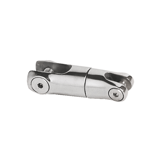Giunto girevole per ancora in acciaio inox lucido, doppio snodo con viti, per catena Ø 6/8 mm