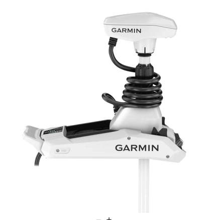 Motore elettrico Garmin Force Kraken bianco con GPS integrato, staffa montaggio e cavo spiralato