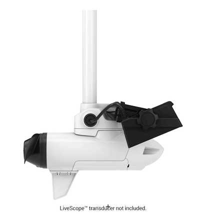 Motore elettrico Garmin Force Kraken bianco con supporto nero e mount per trasduttore LiveScope