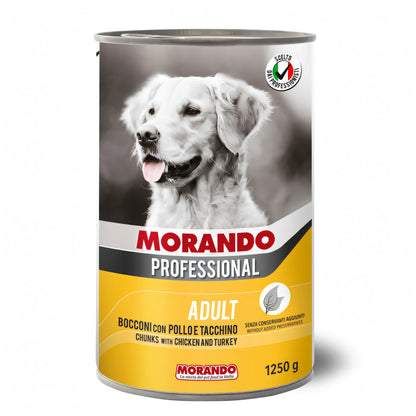 Bocconi Morando Professional per cani adulti, lattina 1250 g, pollo e tacchino