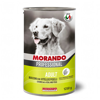 Bocconi Morando Professional per cani adulti, lattina 1250 g, vitello e piselli