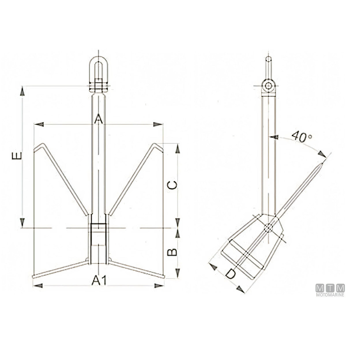 Ancora Pool HHP-TW in Acciaio Inox 316 — 20 Kg.