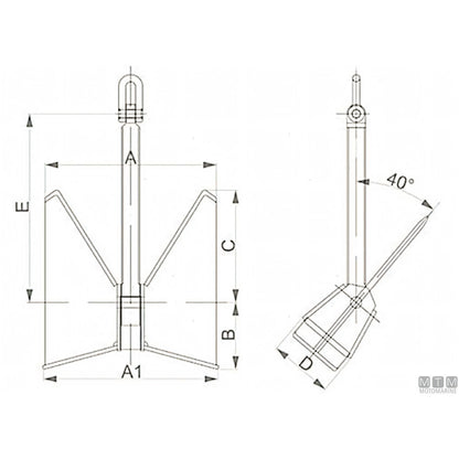 Ancora Pool HHP-TW in acciaio inox 316 — vista 2