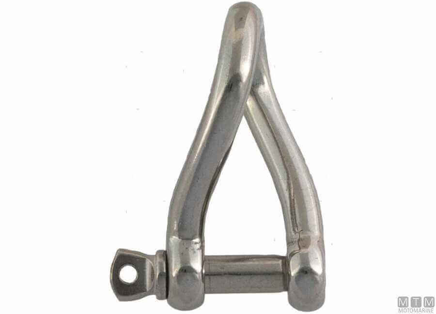 Grillo ritorto inox AISI 316 da 5mm con corpo twisted a forma triangolare e perno passante