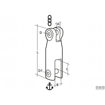 Giunto per ancora girevole per catena Ø 6/8 mm. — Default Title