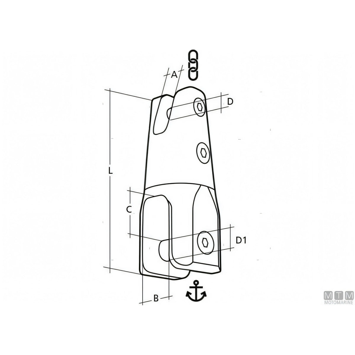 Giunto Ancora Girevole Sidermarine G70 in Acciaio Inox — vista 8