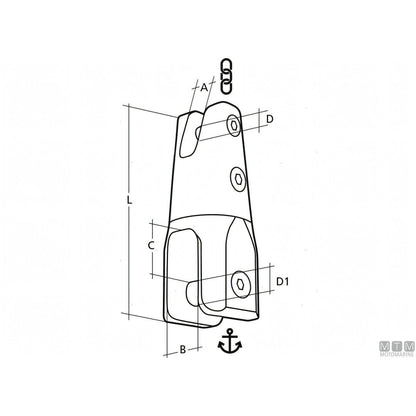Sidermarine Giunto Ancora Girevole G70 Acciaio Inox 316 — vista 2