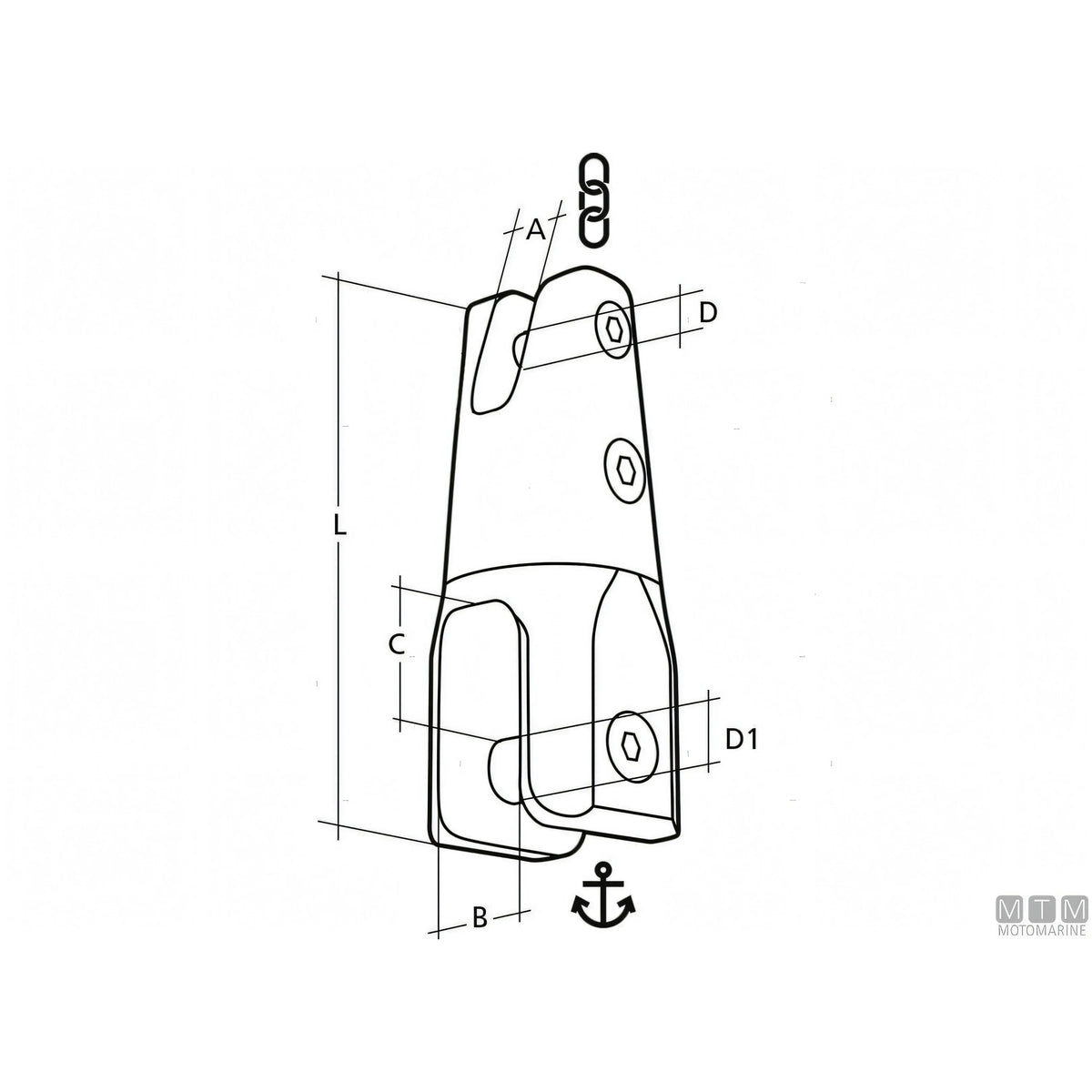 Sidermarine Giunto Ancora Girevole G70 Acciaio Inox 316 — vista 5