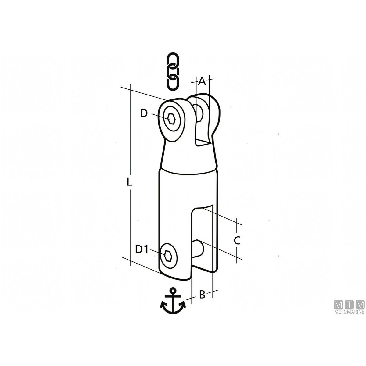 Giunto per ancora girevole per catena Ø 10/12 mm. Douglas Marine — vista 4