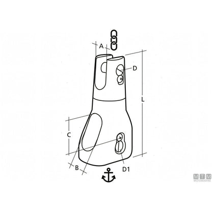 Douglas Giunto Ancora Girevole Acciaio Inox 316 — vista 2