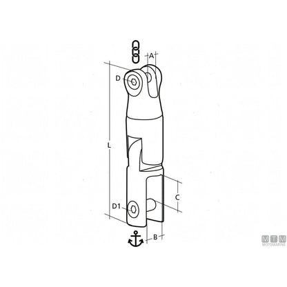 Giunto per ancora girevole con snodo per catena Ø 6/8 mm. — Default Title