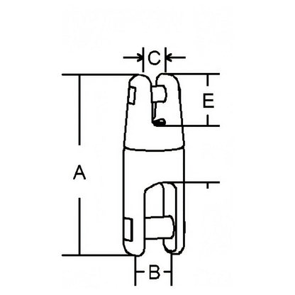 Giunto girevole Marine Town, disegno tecnico con quote