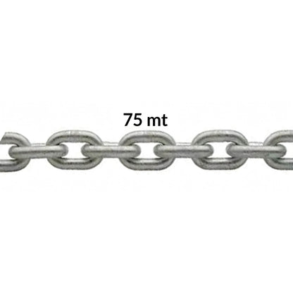 Catena calibrata zincata a caldo in mazza da 75 metri per verricello