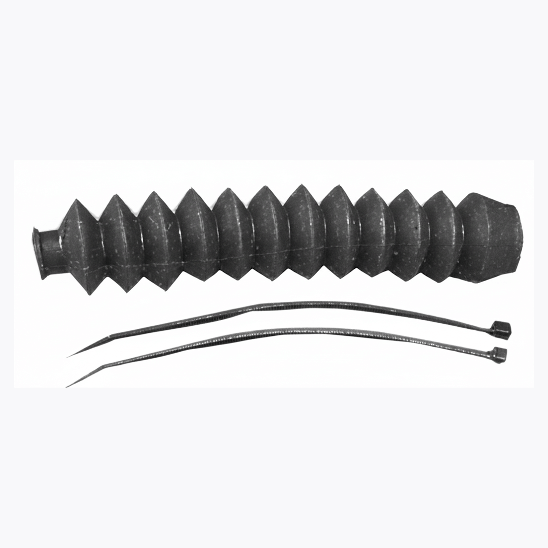 Soffietto in gomma nera con soffiettatura a diamante Ø38mm L190mm con fascette, protezione cavi